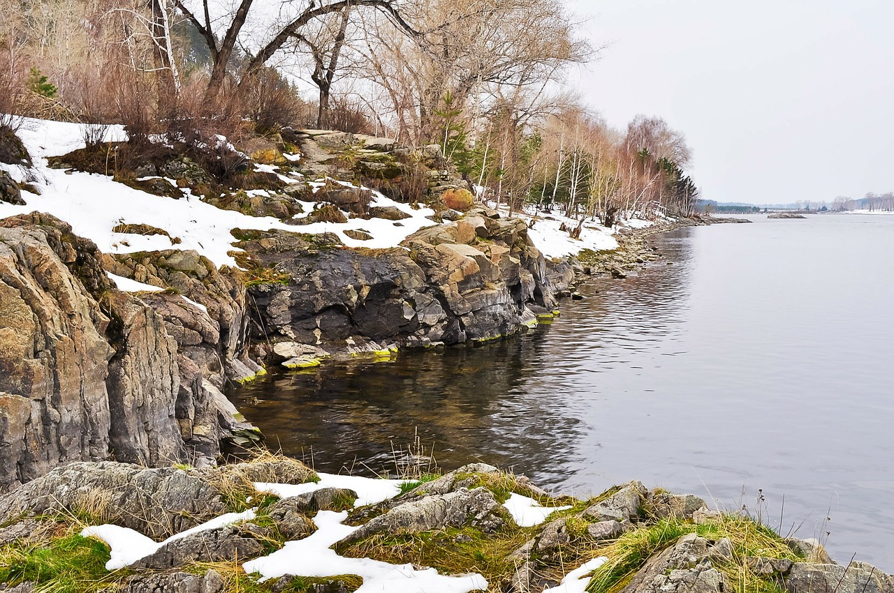 rock beach river free photo