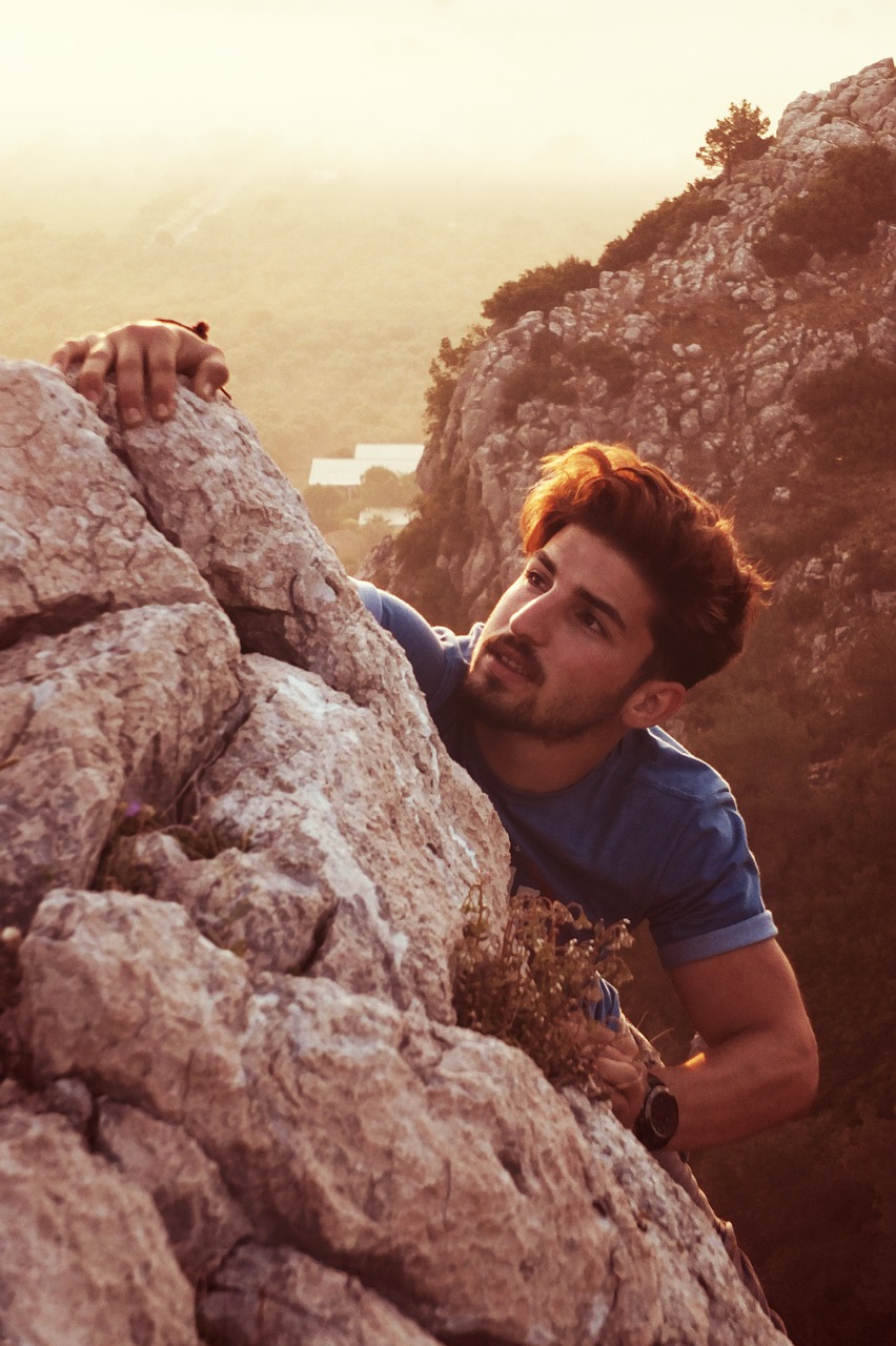 rock climbing mountaineering mountain free photo