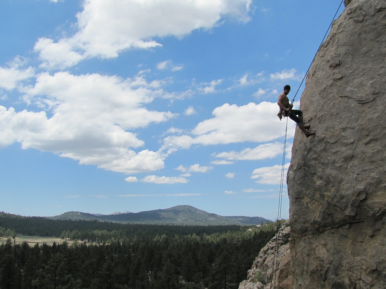 rock climbing rappelling rappel free photo