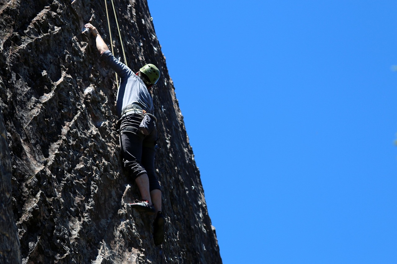 rock climbing sports guy free photo