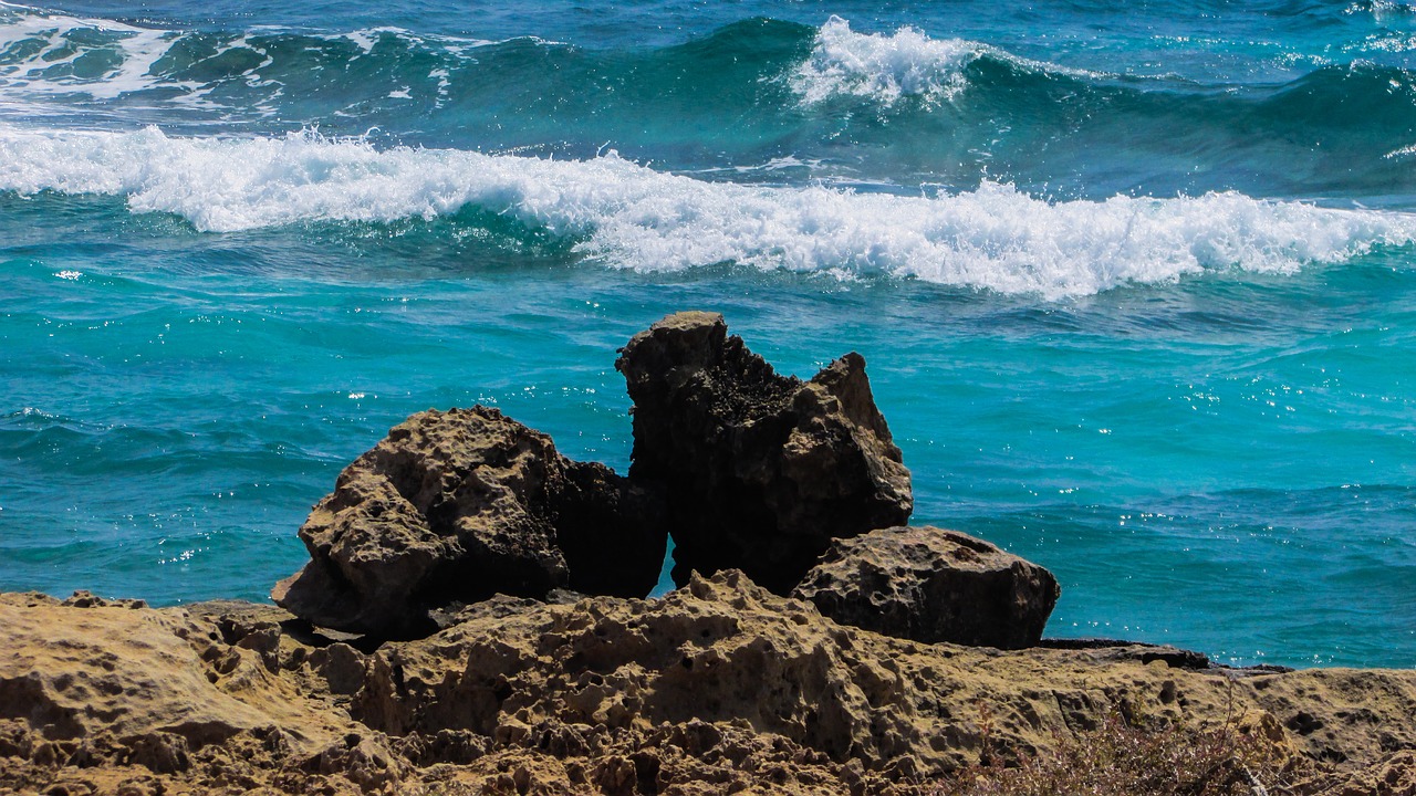 rock formation wave sea free photo