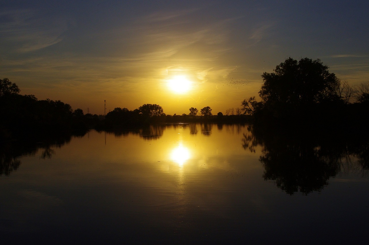 rock island illinois sunset  landscape  sunrise free photo