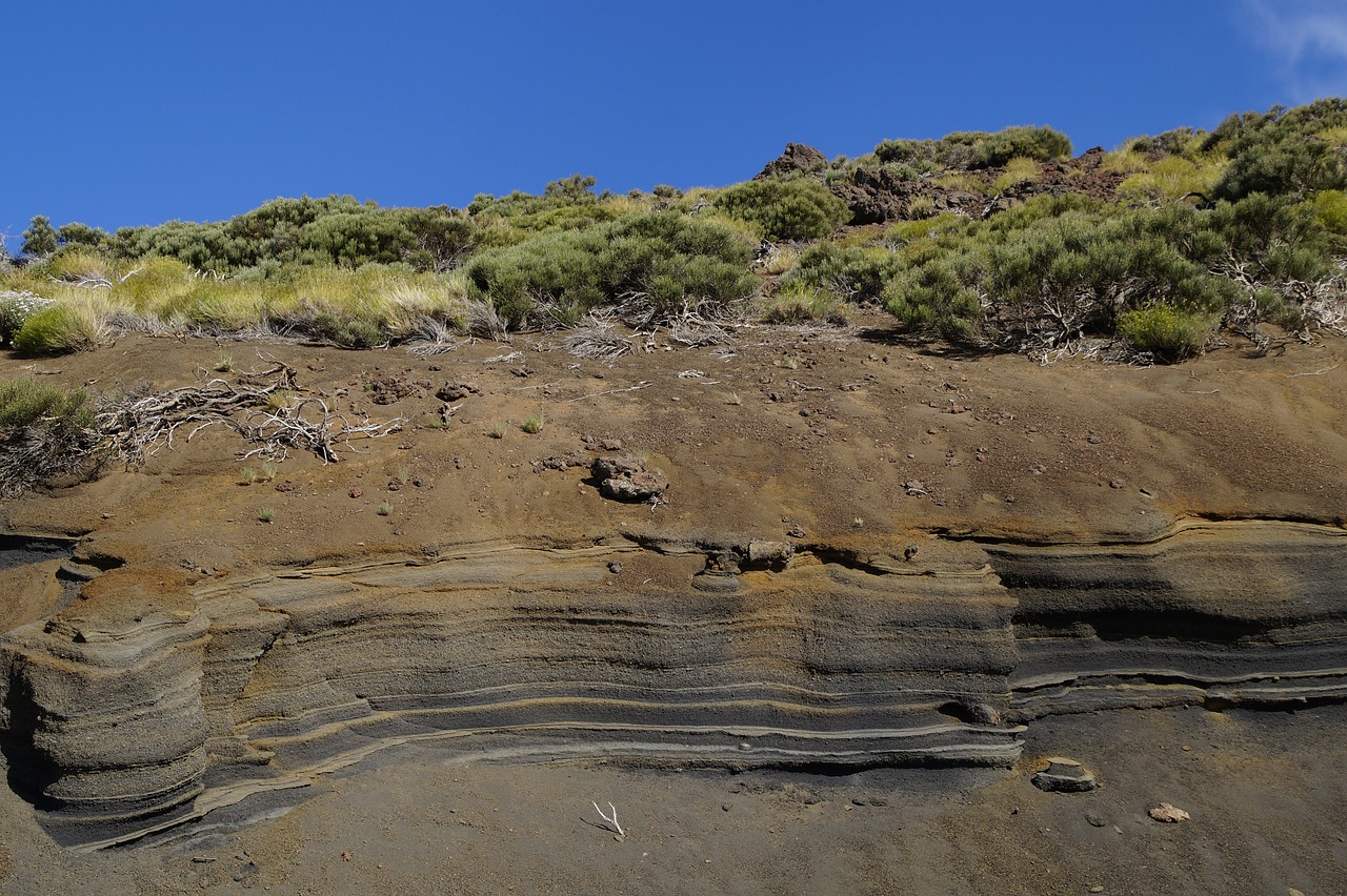 rock layers mountain tenerife free photo