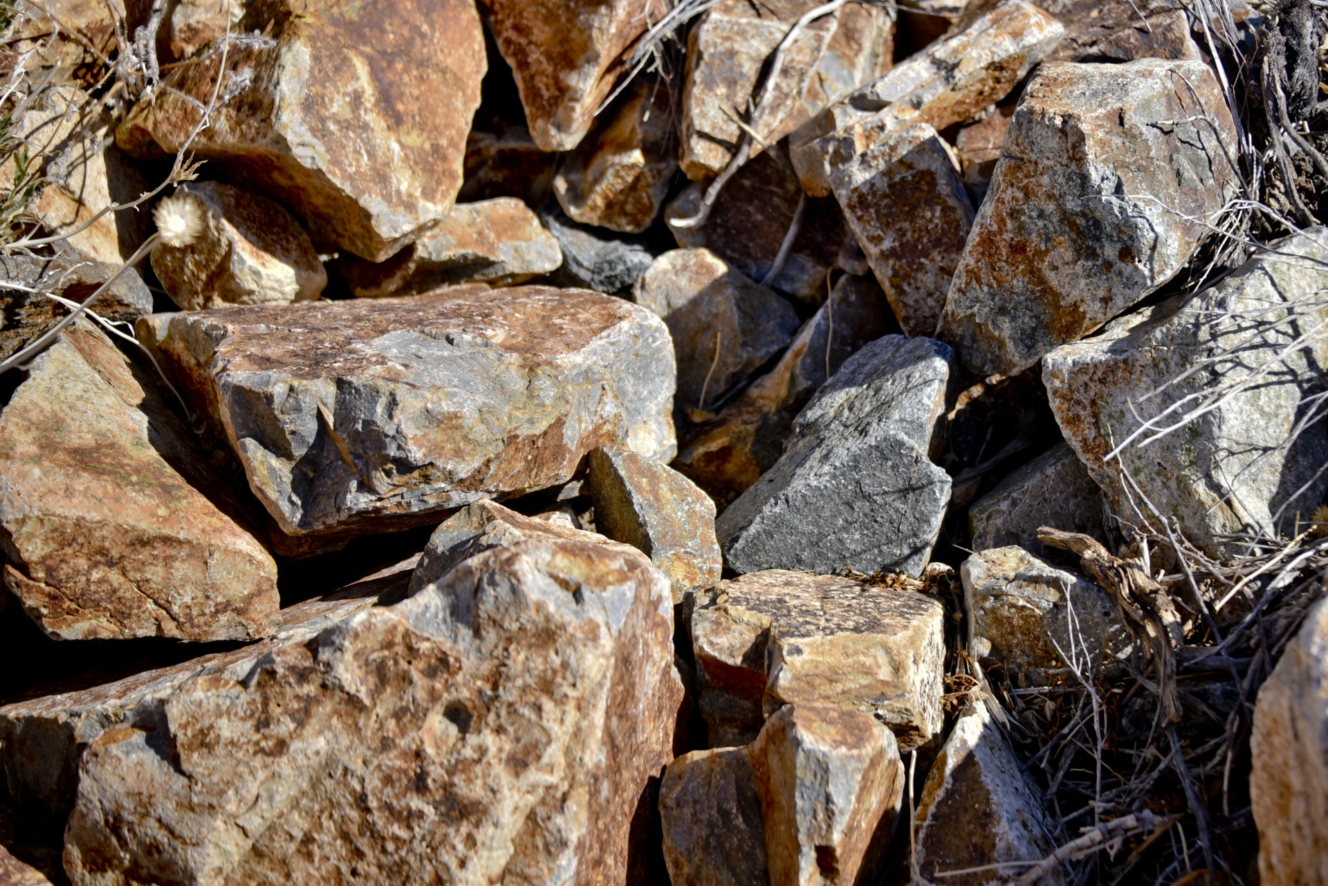 big rocks in a pile