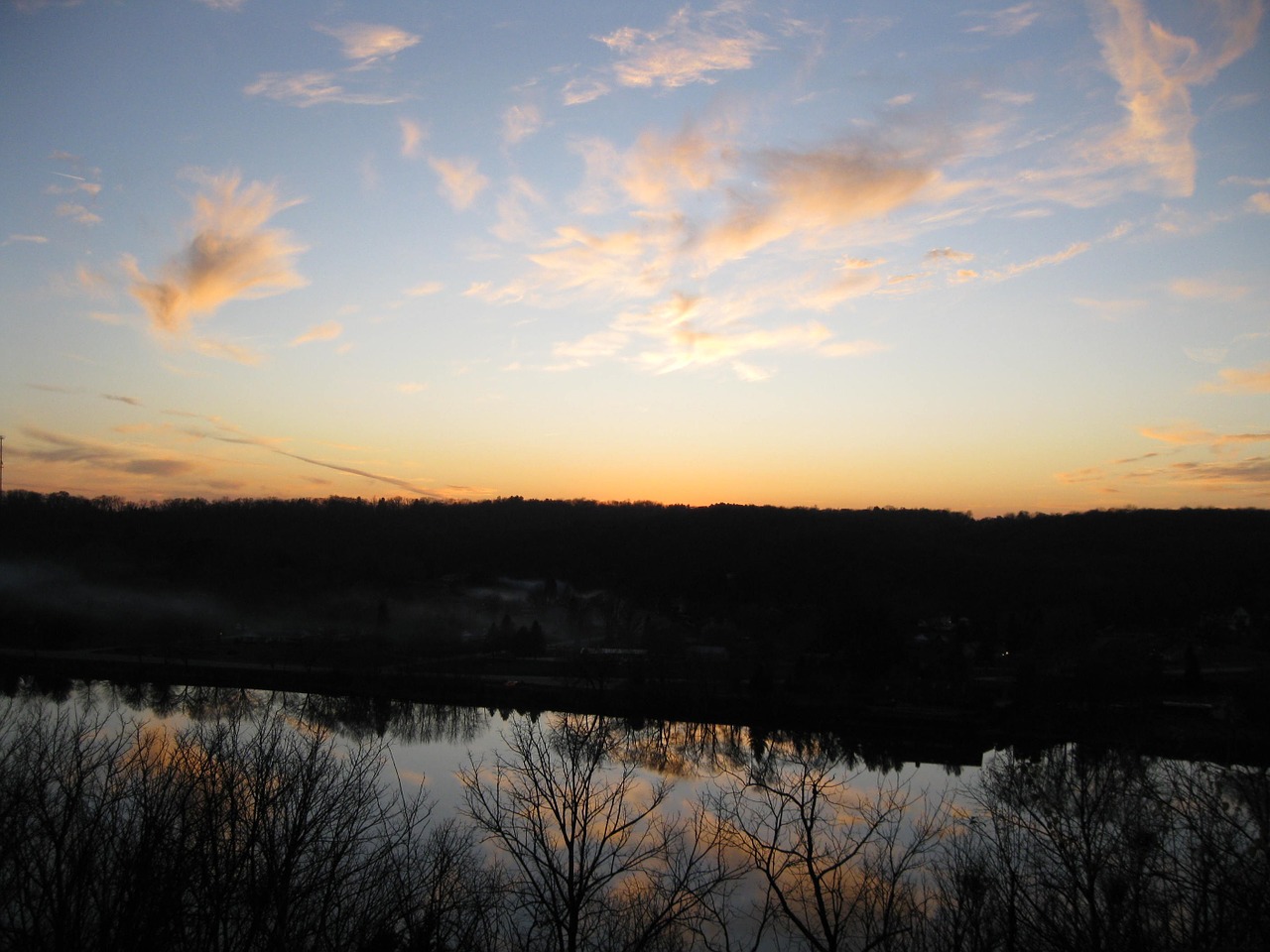 rock river fall sunset free photo