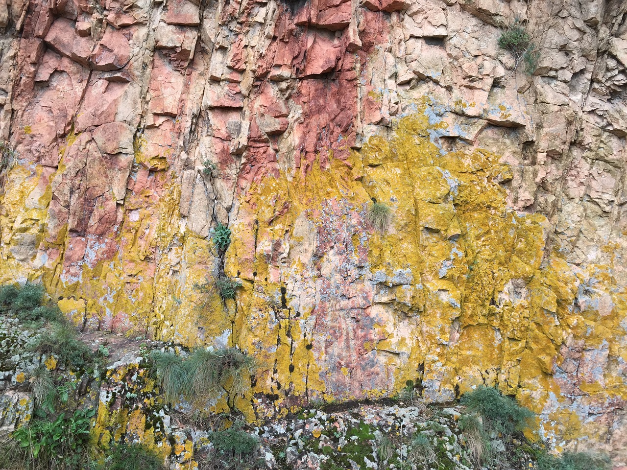 rock wall rock formation colorful rocks free photo