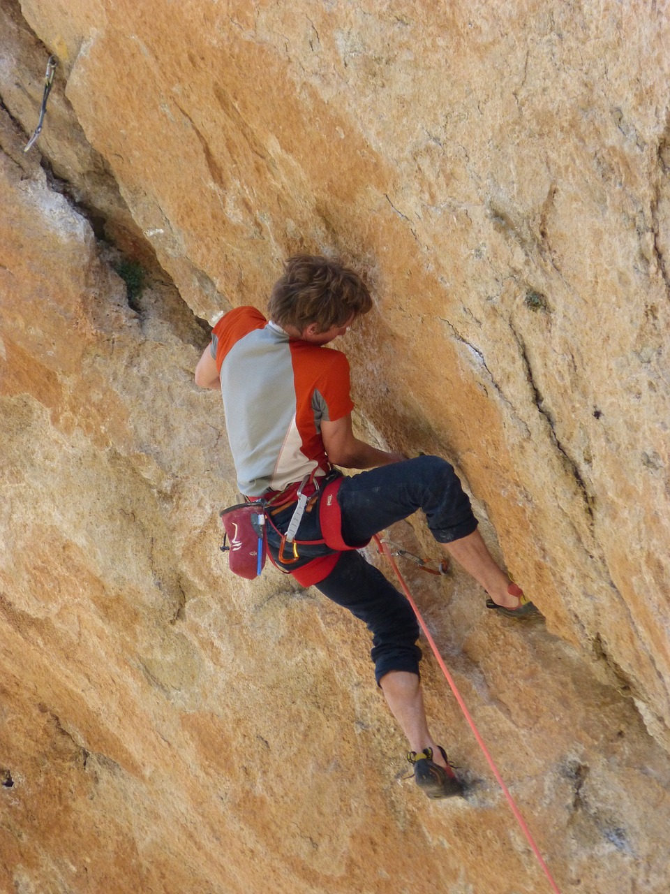 rock wall escalation climber free photo