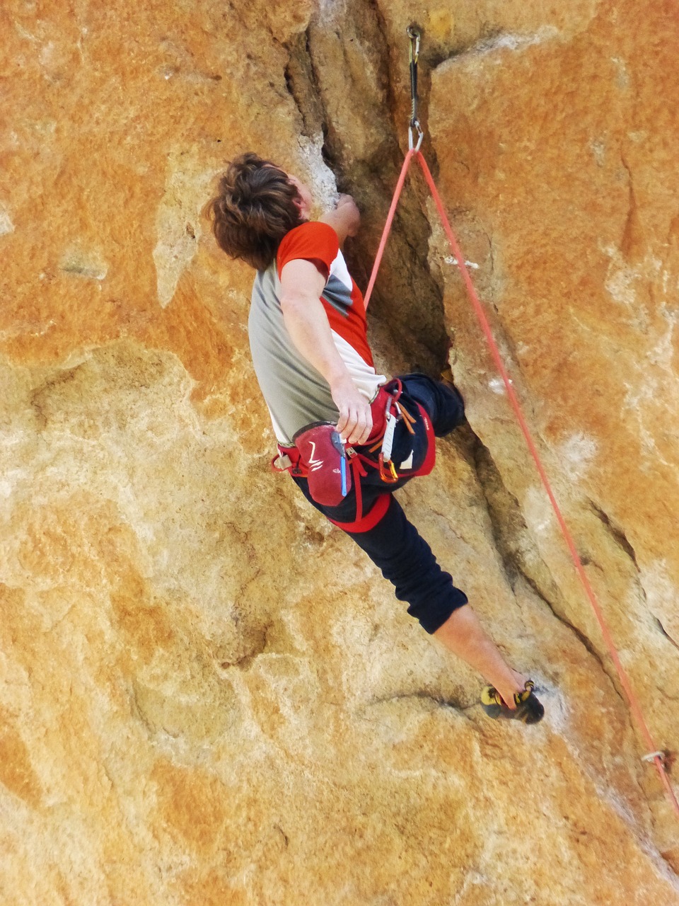 rock wall escalation climber free photo
