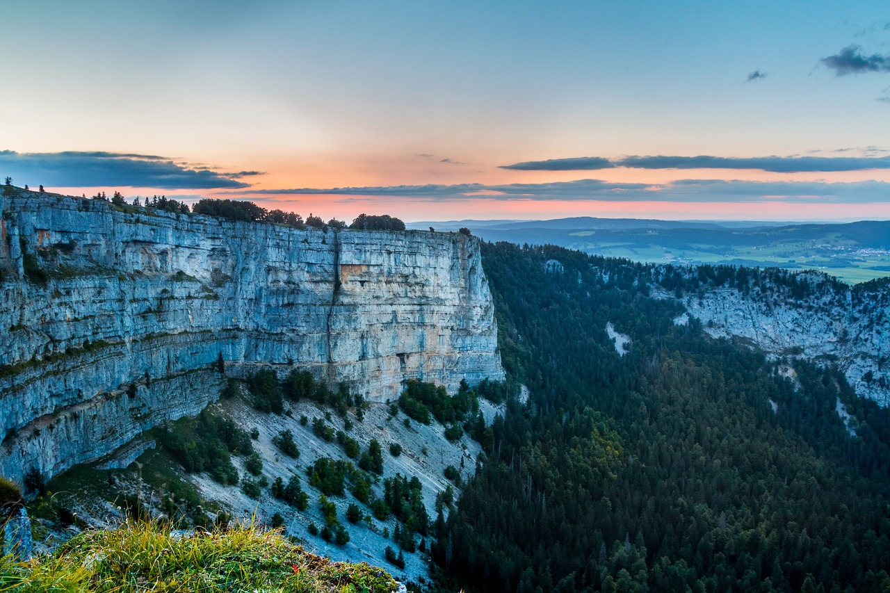 rock wall sunset evening light free photo