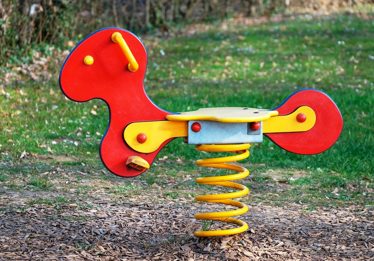 rocking horse children's playground game device free photo