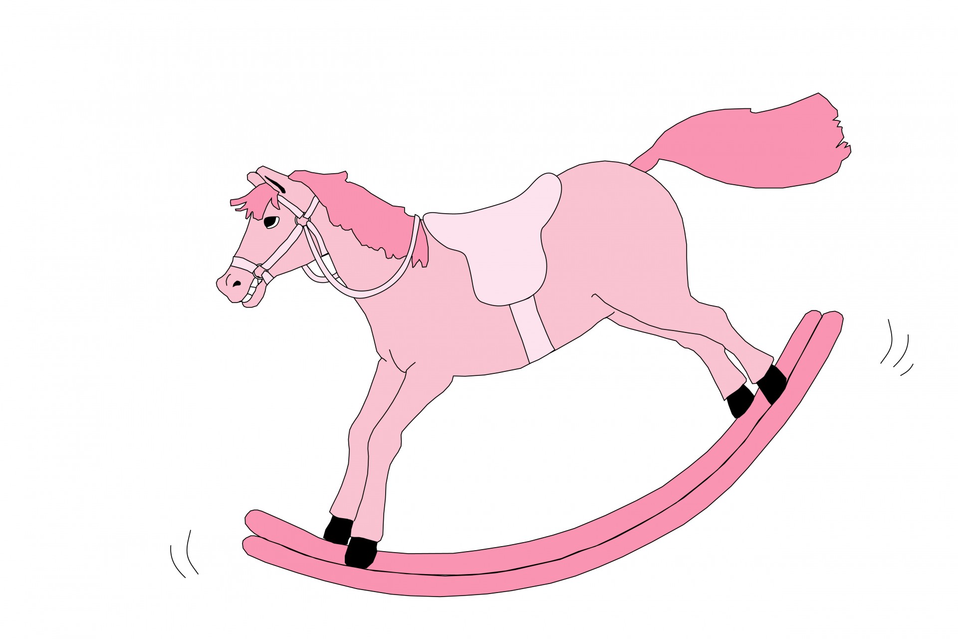 rocking horse horse pink free photo