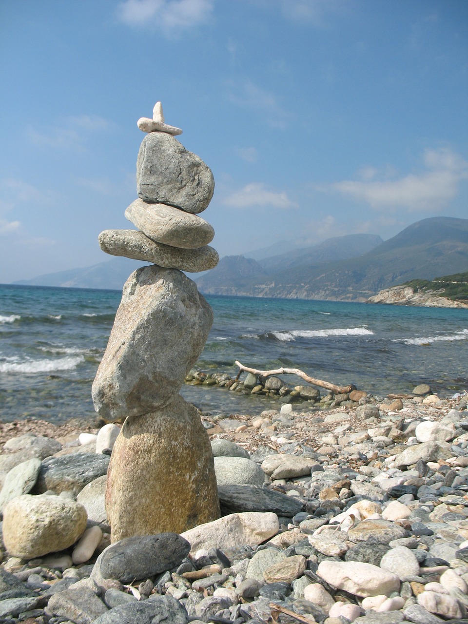 rocking stone corsica sea free photo