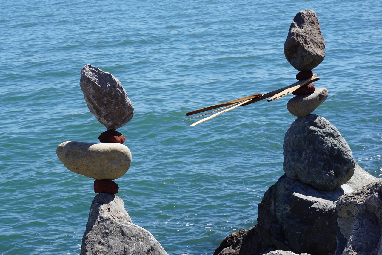 rocks beach sea free photo