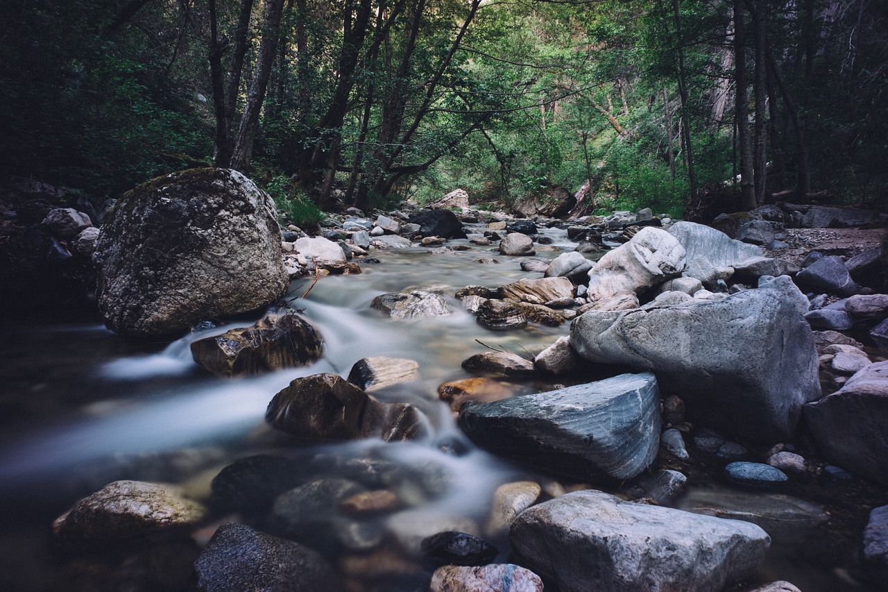 rocks stream water free photo