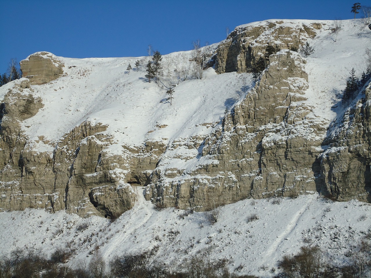 rocks snow mountain free photo