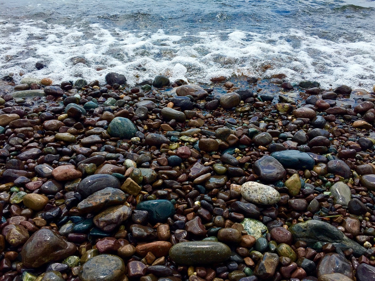 rocks water maine free photo