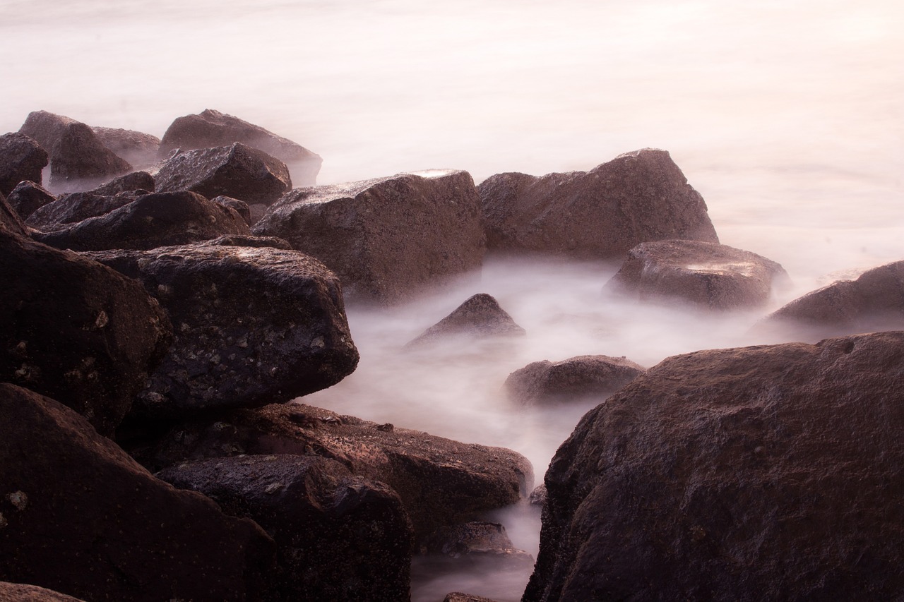 rocks waves sea free photo