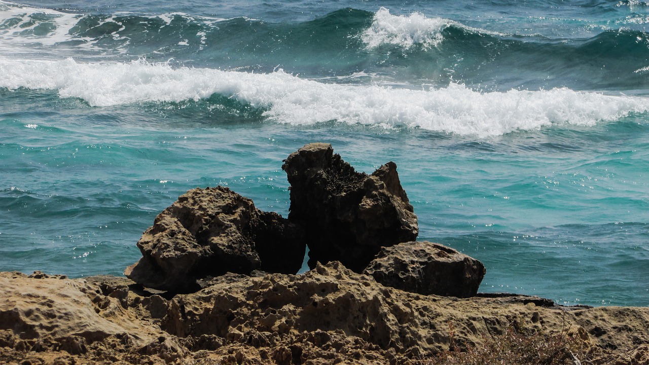 rocks sea wave free photo