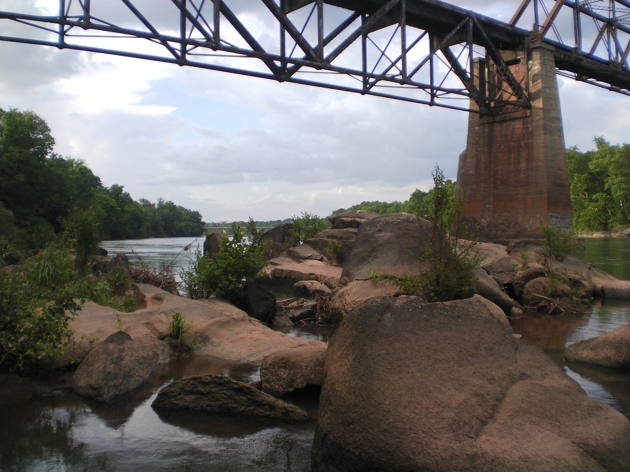 rocks river railroad free photo