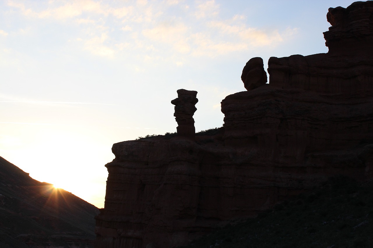 rocks sunset mountain free photo