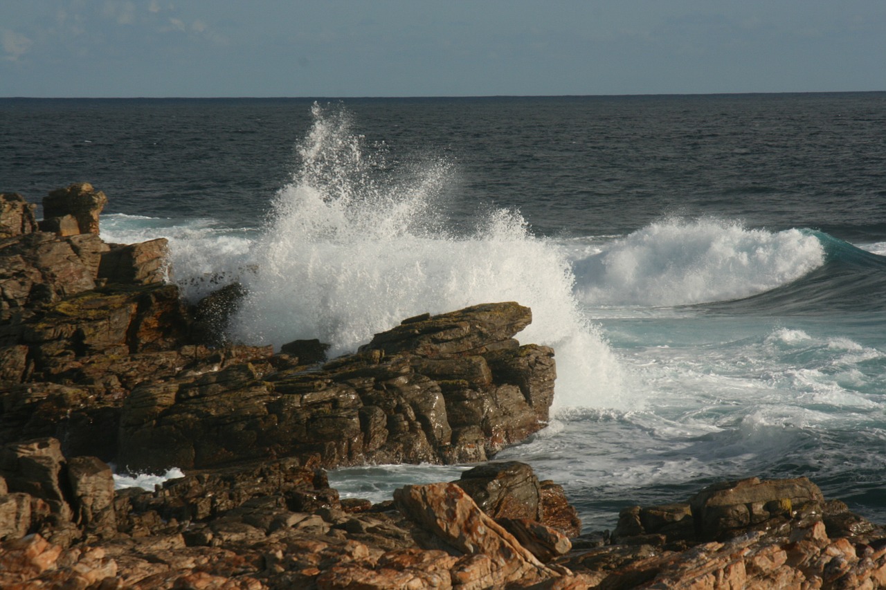 rocks waves ocean water free photo