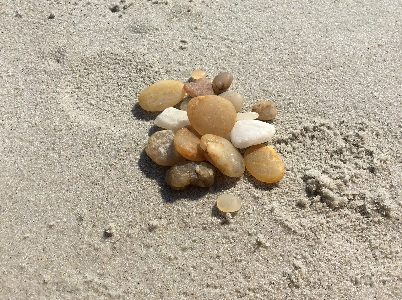 rocks pile beach free photo