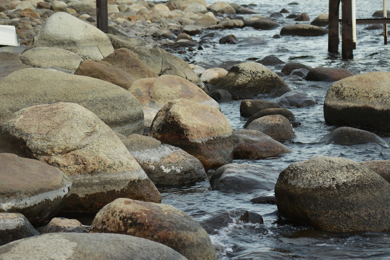 rocks lake tahoe water free photo