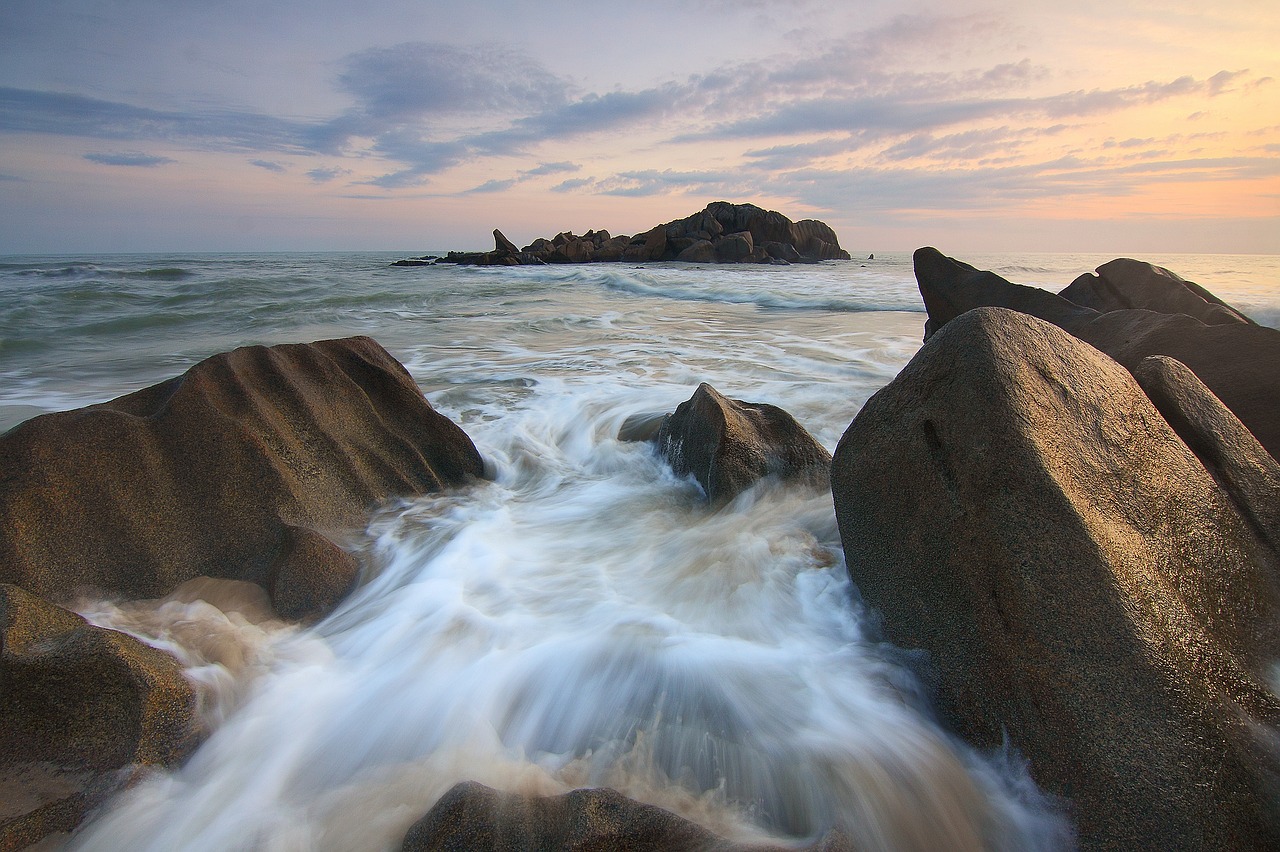 rocks sea water free photo