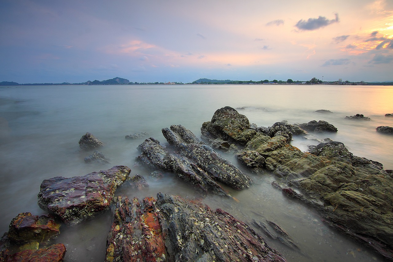 rocks sea water free photo