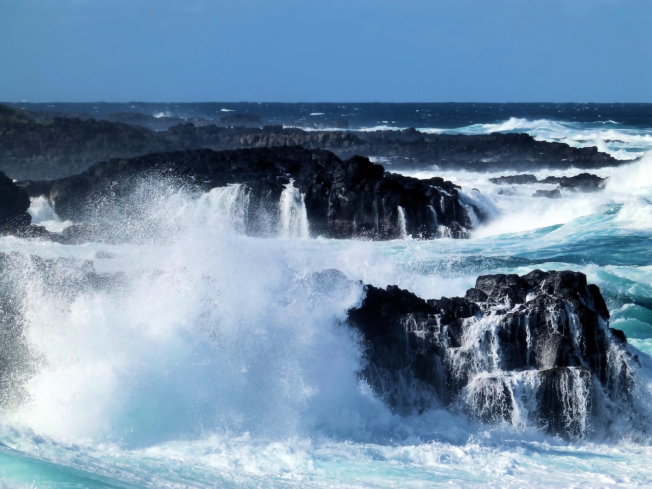 rocks ocean sea free photo