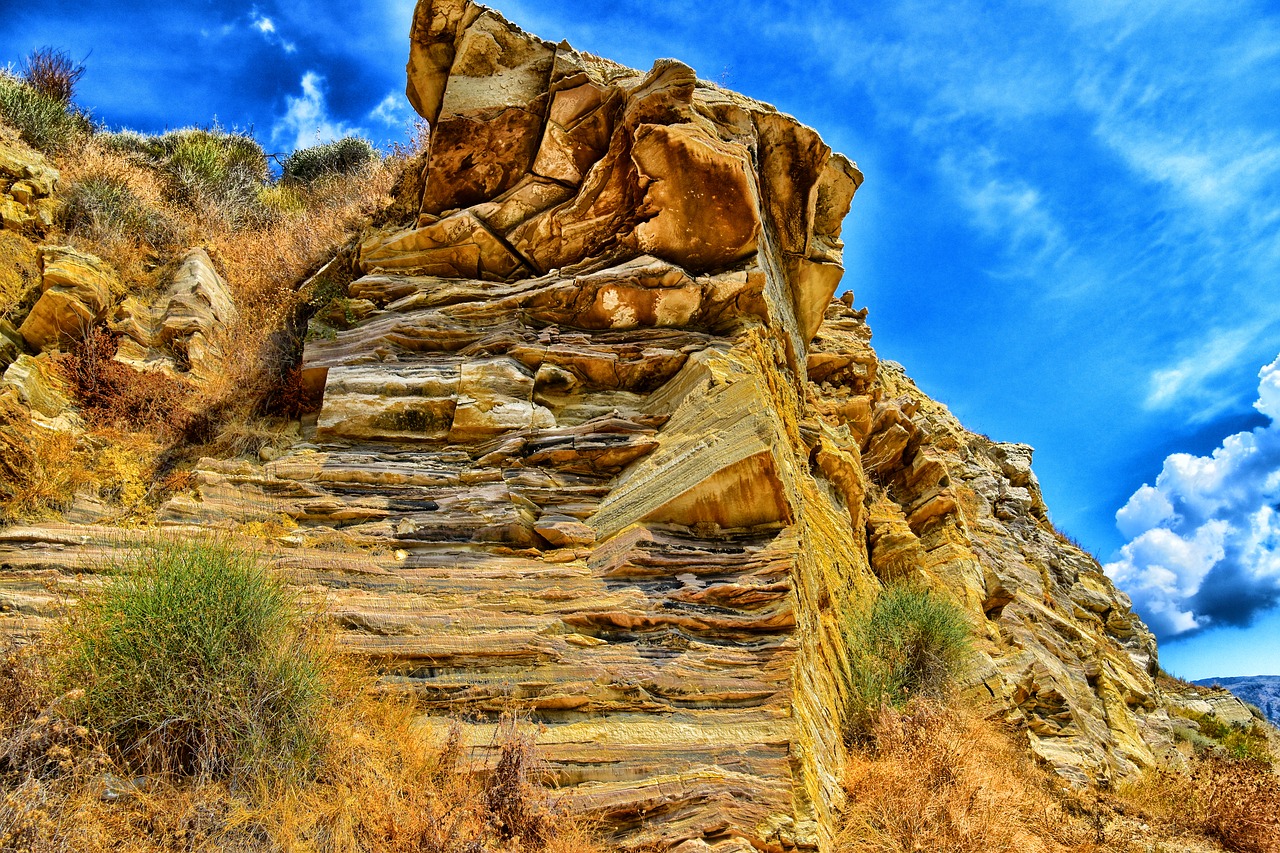 rocks blue sky greece free photo