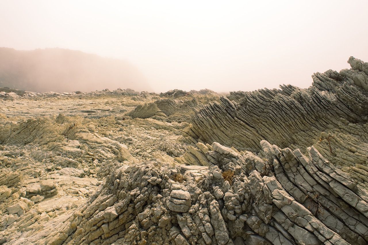 rocks  mist  yellow free photo