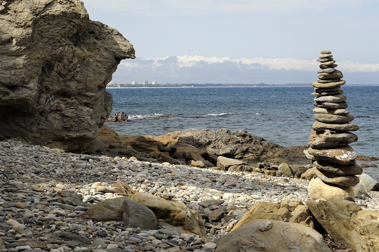 rocks  beach  water free photo