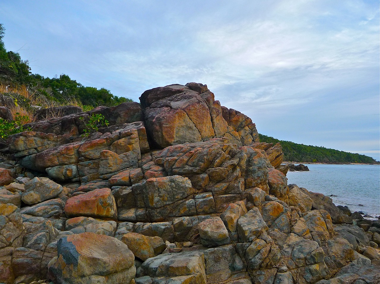 rocks seaside landscape free photo