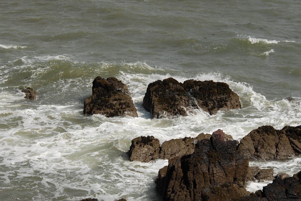 rocks sea surf free photo