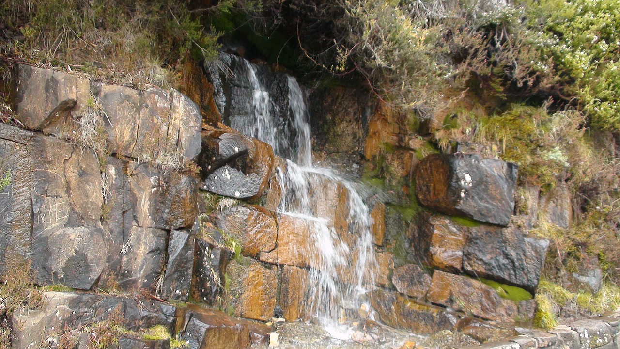 rocks waterfall water free photo