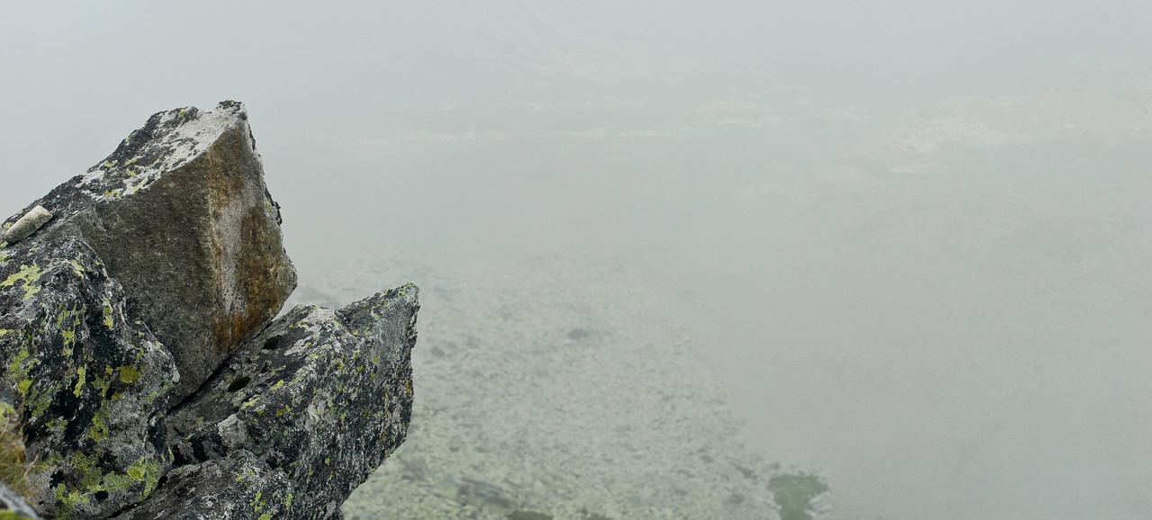 rocks mountain foggy free photo