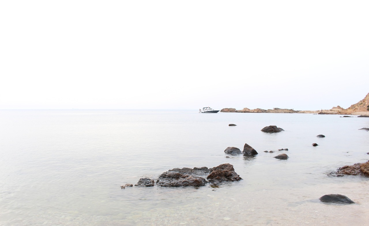 rocks water shore free photo