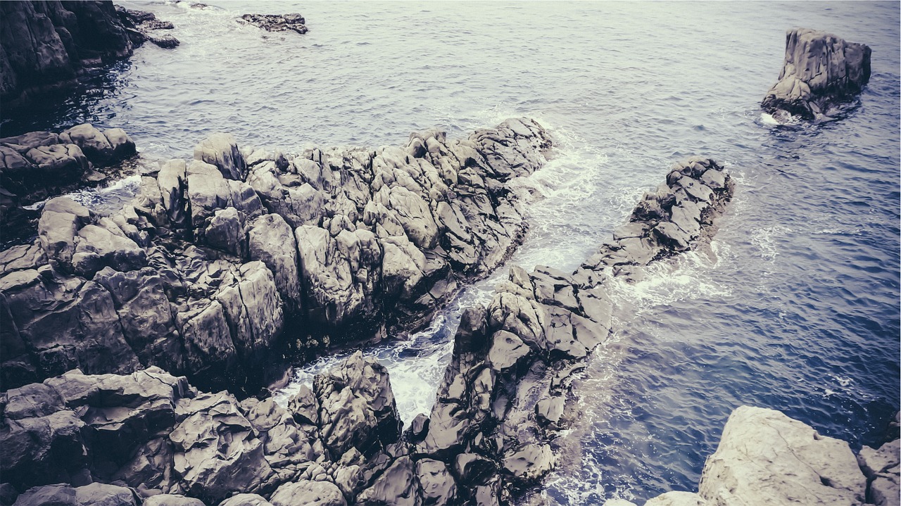 rocks coast ocean free photo