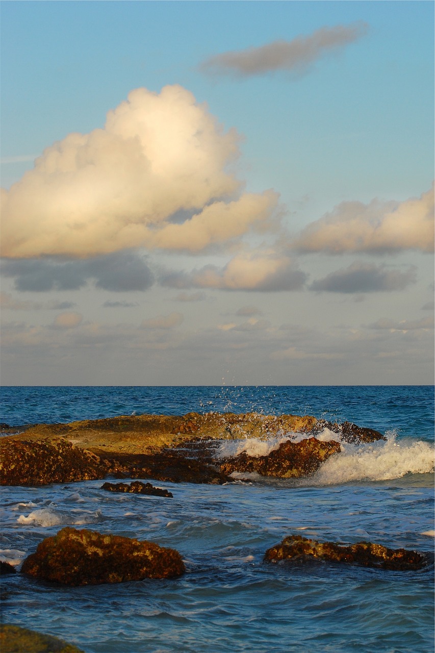 rocks boulders waves free photo