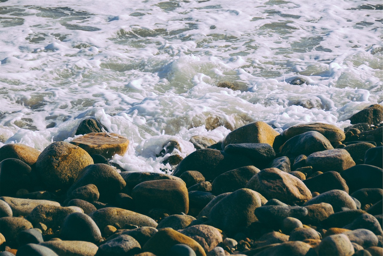 rocks shore ocean free photo