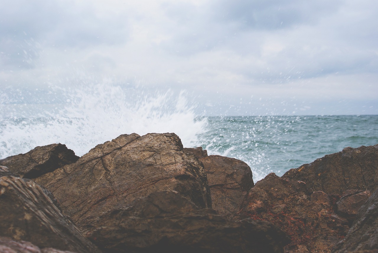 rocks water waves free photo