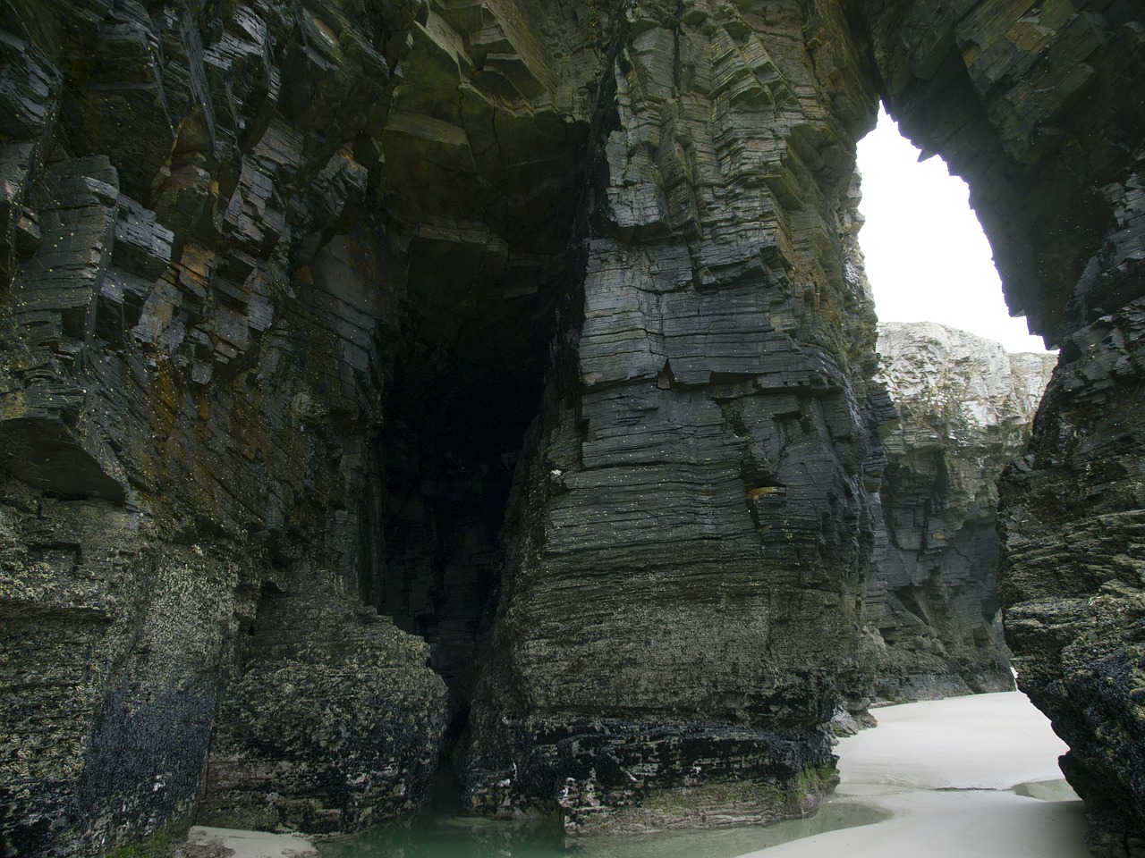 rocks cathedrals beach ribadeo lugo free photo