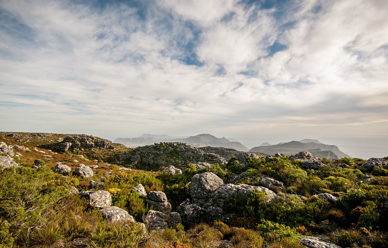 rocks mountains sky free photo