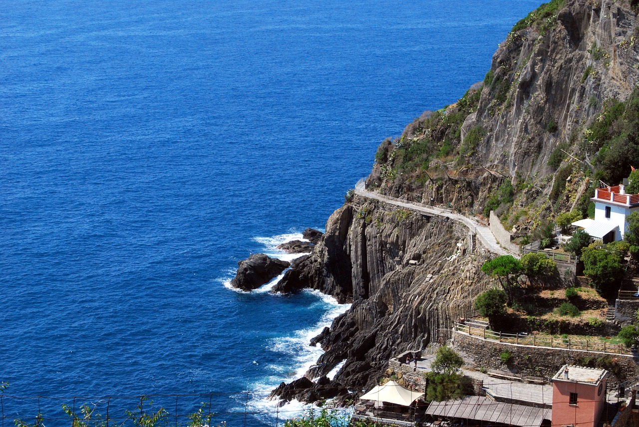 liguria rocks sea free photo