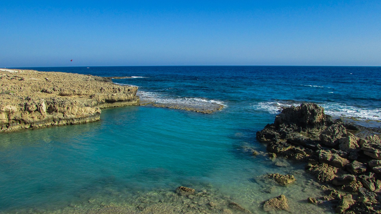 rocky beach sea blue free photo