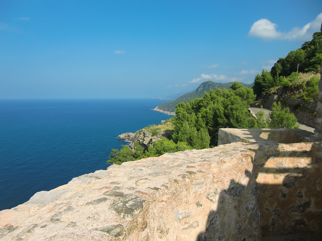 rocky coast blue mediterranean free photo