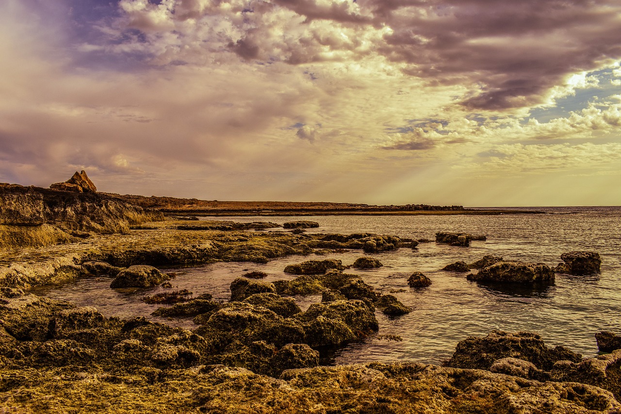 rocky coast sea sky free photo