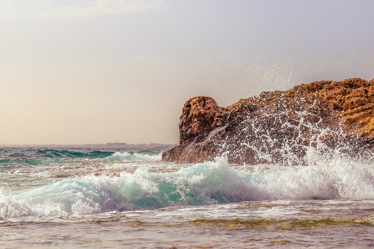 rocky coast waves sea free photo