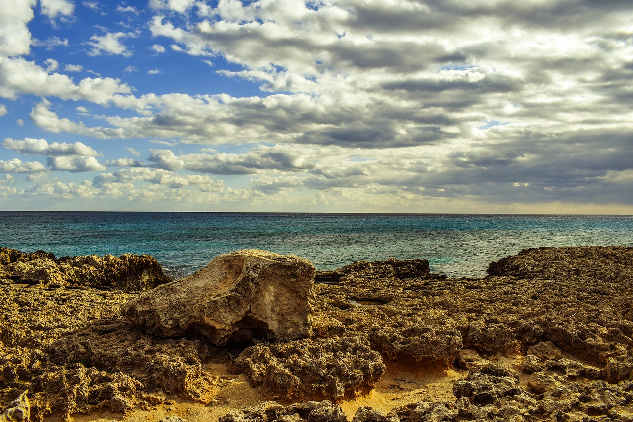 rocky coast sea sky free photo